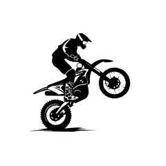 Obraz na płótnie Canvas Dirt Bike Stunt Rider Logo Design