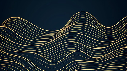 Vector art deco wavy luxury pattern, wavy lines japanese style background