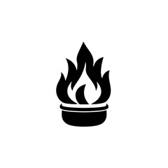 Fire burning in bowl Logo Design