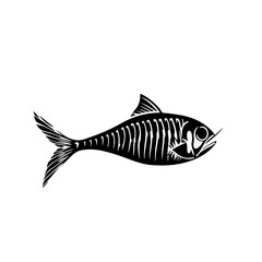 Fototapeta na wymiar Fish Skeleton Logo Design
