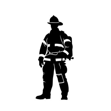 Firefighter Pose Logo Design