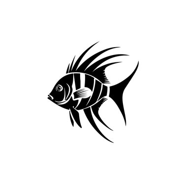 Fish with spiky dorsal fin Logo Design