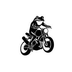 Frog Riding Motorcycle Logo Design