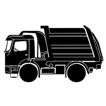 Front Loader Garbage Truck Logo Design