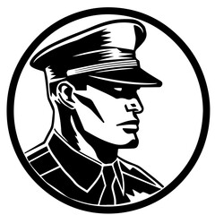 Head of military man Logo Design - obrazy, fototapety, plakaty