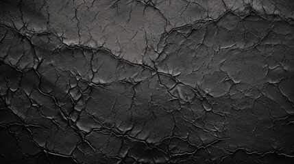 Dark Monochrome Cracked Leather Texture: Refined Grunge Aesthetic - obrazy, fototapety, plakaty