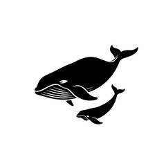 Mama Whale And Baby Logo Design