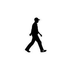 Fototapeta na wymiar Man Walking Baseball Cap Logo Design