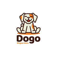 cute dog modern logo vector