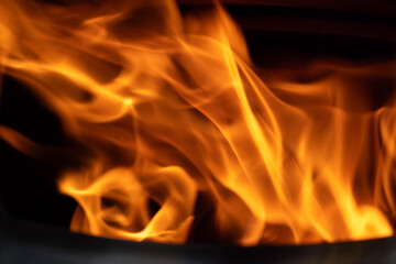 Orange Flame while burning wood 