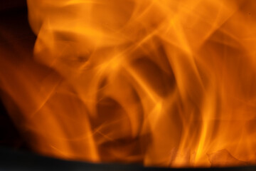 Orange Flame while burning wood 