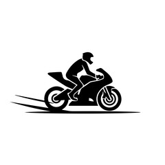 Motorcycle Driving Fast Logo Design