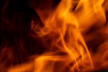 Orange Flame while burning wood 