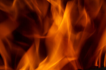 Orange Flame while burning wood 