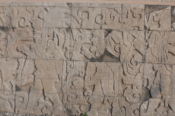 Wandfries Maya Ruinen in Chichén Itzá in Mexiko auf Yucatán