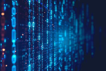 Abstract digital pixel concept. Background with selective focus and copy space