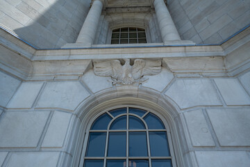 American Bald Eagle carved in missouri limestone marble on the state capitol building