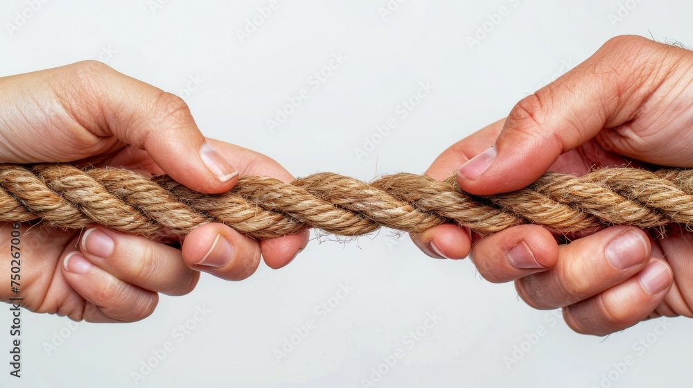 Poster tug of war. background with selective focus and copy space