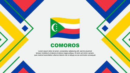 Comoros Flag Abstract Background Design Template. Comoros Independence Day Banner Wallpaper Vector Illustration. Comoros Illustration
