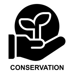 conservation, preservation, eco friendly, go green, sustainability, ecology, save earth expanded solid glyph icon for web mobile app presentation printing
