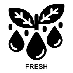 fresh, nature, water, dew, ecology, flora, green, environment expanded solid glyph icon for web mobile app presentation printing