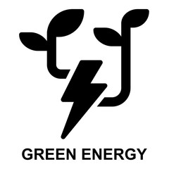 green energy, bio energy, sustainable, energy, power, ecology, sustainability expanded solid glyph icon for web mobile app presentation printing