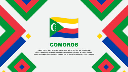 Comoros Flag Abstract Background Design Template. Comoros Independence Day Banner Wallpaper Vector Illustration. Comoros Template