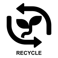 recycle, recycling, cycle, sustainable, ecology, ecosystem expanded solid glyph icon for web mobile app presentation printing