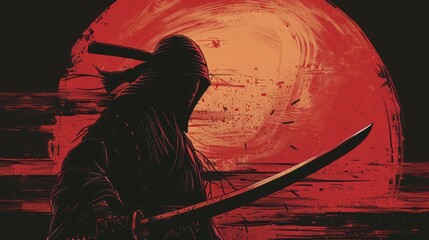 illustration of a samurai sword background