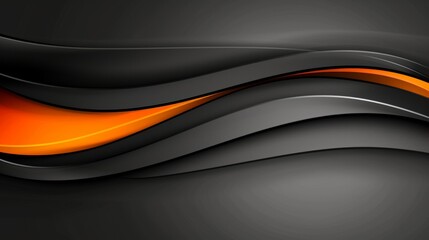 Vivid 3d abstract background with bright orange and deep black tones for creative design