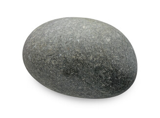 Fototapeta na wymiar One grey stone isolated on white, top view