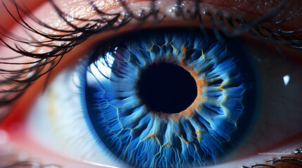 Magnified Beauty: Gazing Into The Depths of A Crystal Clear, Vibrant Blue Human Eye