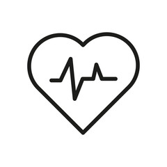 Icon heart pulse. Health, love concept. Medical, heartbeat symbol. Vector illustration. EPS 10. - obrazy, fototapety, plakaty