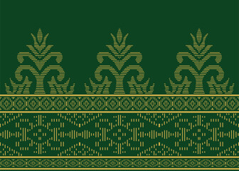 Traditional batik pattern vector illustration. Suitable for batik motifs, Malay songket cloth,  - obrazy, fototapety, plakaty