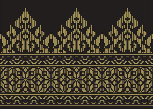 Traditional batik pattern vector illustration. Suitable for batik motifs, Malay songket cloth, 