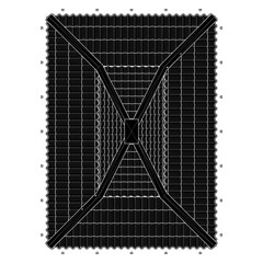 The roof of the Modern Building Tower Vector 01. View of the hipped roof. A hip roof, hip-roof, hipped roof.