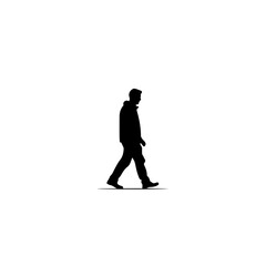 Man Walking Away Vector Logo