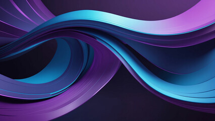 A breathtaking composition of a purple and blue abstract background with curved lines serves as the backdrop for a sleek, futuristic object and the smooth 3D illustration vibrant color light wave