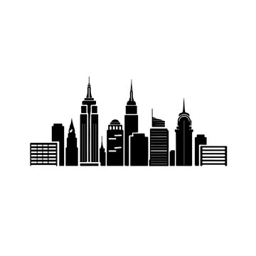New York City Skyline Vector Logo