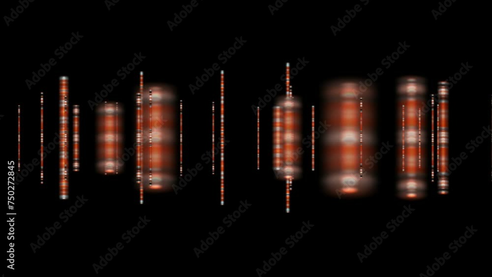 Aufkleber futuristic video animation with fast moving glowing stripe objects, 4096x2304 loop 4k