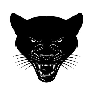 Panther Mascot Angry Head Vector Logo