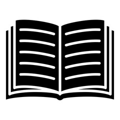 Open book glyph solid icon