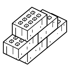 construction brickwall isometric vector icon
