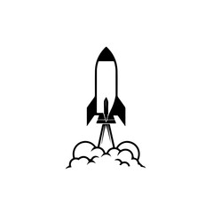 Rocketship Takeoff Vector Logo