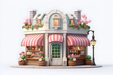 3d rendering Flower Shop building