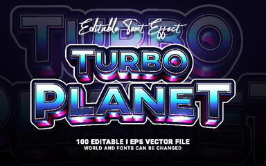 turbo planet 3d style text gaming text effect