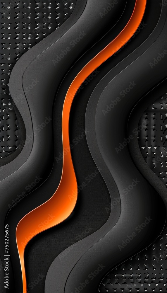 Poster vivid 3d abstract background with bright black and orange gradient colors for design use