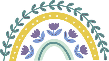 Rainbow With Flowers