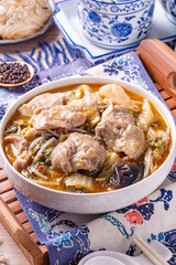 China Sichuan traditional cuisine -  Boiled fish with pickled mustard 
