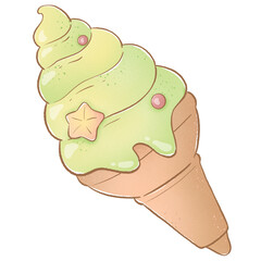 A Lemon flavored ice cream cone in summer.
